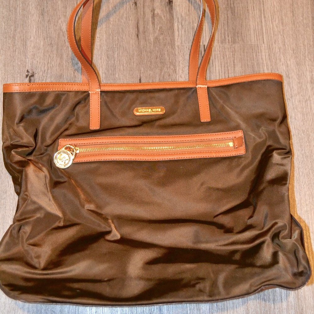 Michael Kors Brown Medium Nylon Tote Bag